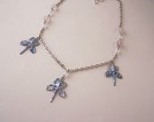 Iris necklace Opalite and Cape Amethyst Spring jewelry Colorful Flowers