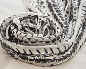Black White Silk Scarf, 100% Silk, Fashion Scarf, Wheel Trajectories Silk Scarf Shawl Pashmina  - 79"x25" Handmade Scarf