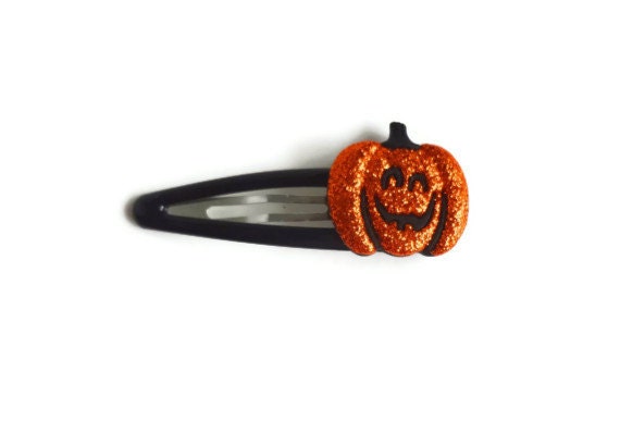 Glitter Jack o lantern Hair Clip, Halloween hair clips, Pumpkin, Headband, Girls hair accessory, fall, autumn, halloween hair bow