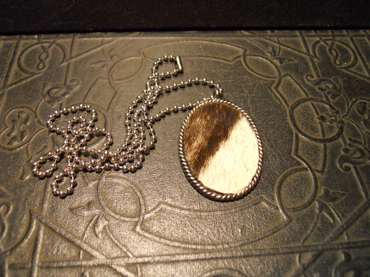 REAL African Zebra Skin Taxidermy Necklace