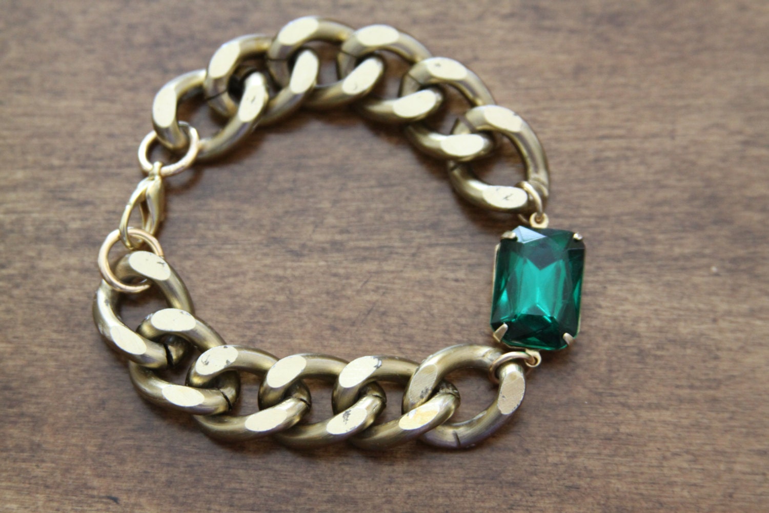 Emerald Green Vintage Swarovski Crystal Bracelet