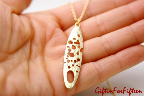 Bubbles - Simple Everyday Modern Minimalist Matte Gold Plated Necklace On Gold Plated Chain Bridal Jewelry OOAK by Giftin For Fifteen