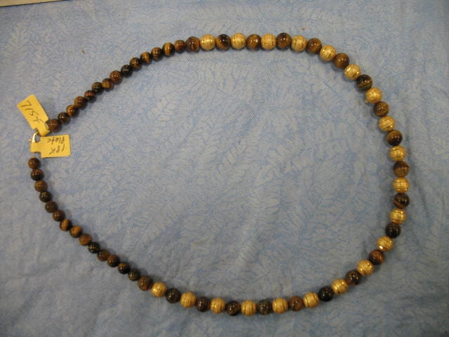 18k Gold and Tigers Eye Beaded Necklace
