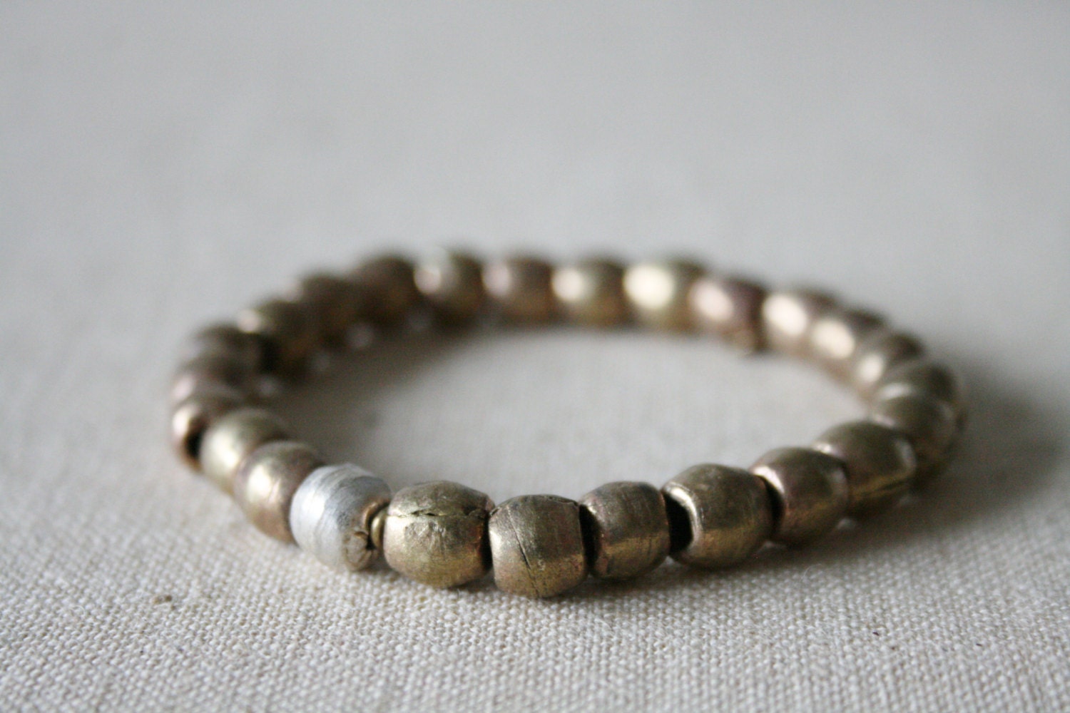 Ethiopian brass and silver bracelet // African // Bohemian // mixed metal // yoga mala // tribal // handmade // featured on front page - kisii