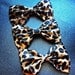 Leopard Print handmade fabric bow tie or  hair bow