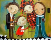 Print of oil painting on canvas by MONICA BLATTON  signed by the artist, pop art, fine art, surrealism, contemporary