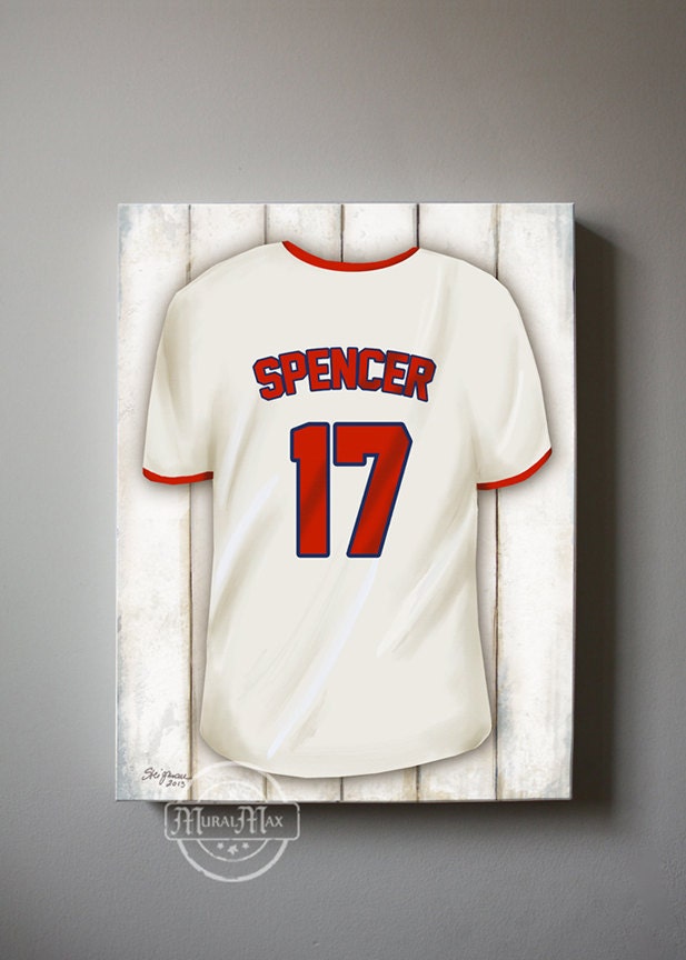 Sports Room Decor- Baseball St Louis Cardinals Personalized Jersey Canvas Art for Nursery and Boys 16x20