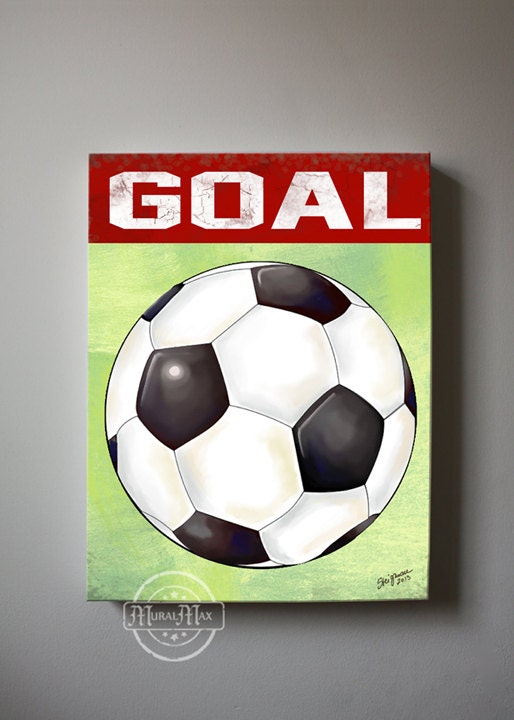 Soccer Art, Sports Nursery Canvas Art , Sports Nursery Decor,  Baby Boys Room  Sports Art Print 12x16