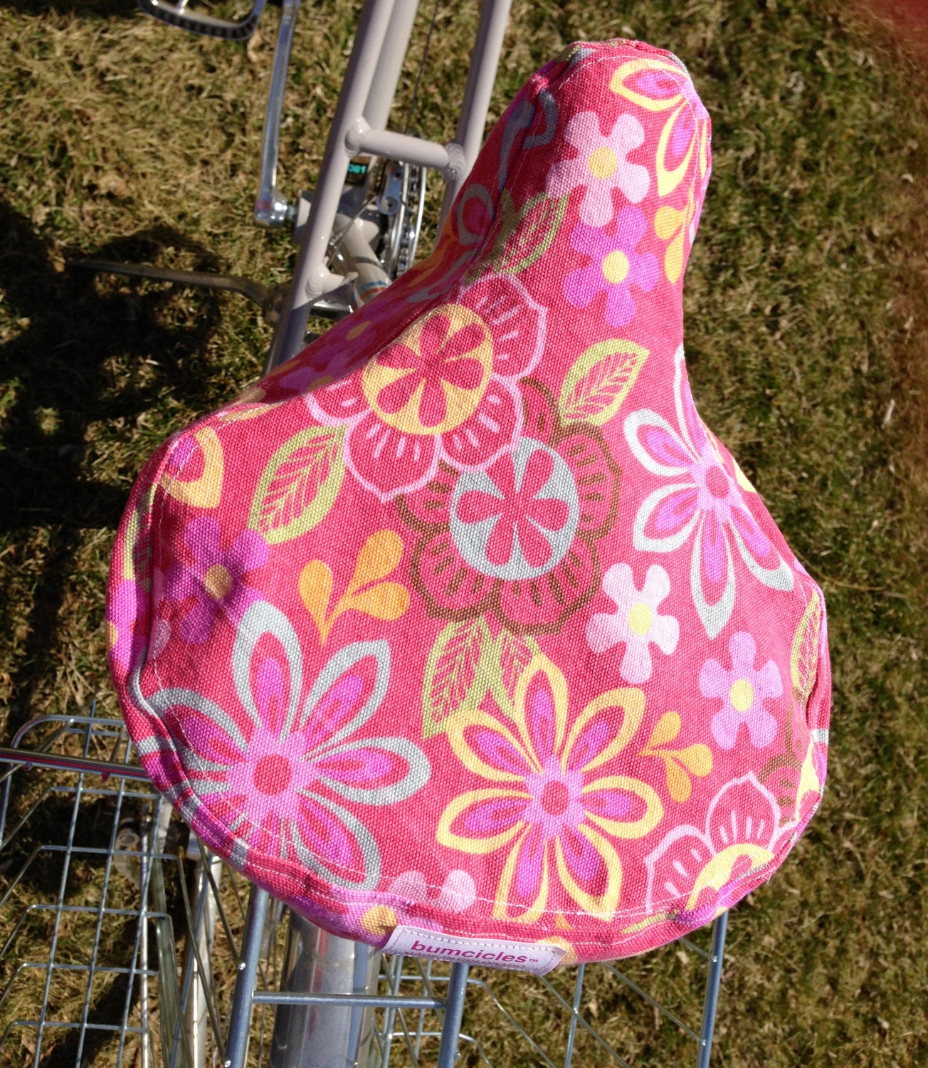 Bike Seat Cover - Watermelon Flowers