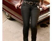Black Leather Belt, Silver Studded belt, Handmade belt, Black Belt, Studded belt, Handmade, Accessories, Studded Fashion