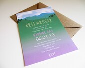 PRINTABLE 5"x7" Mountains & Heather Destination Wedding Invitation