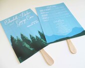 PRINTABLE 5x7" Mountain Destination Wedding Program Fan