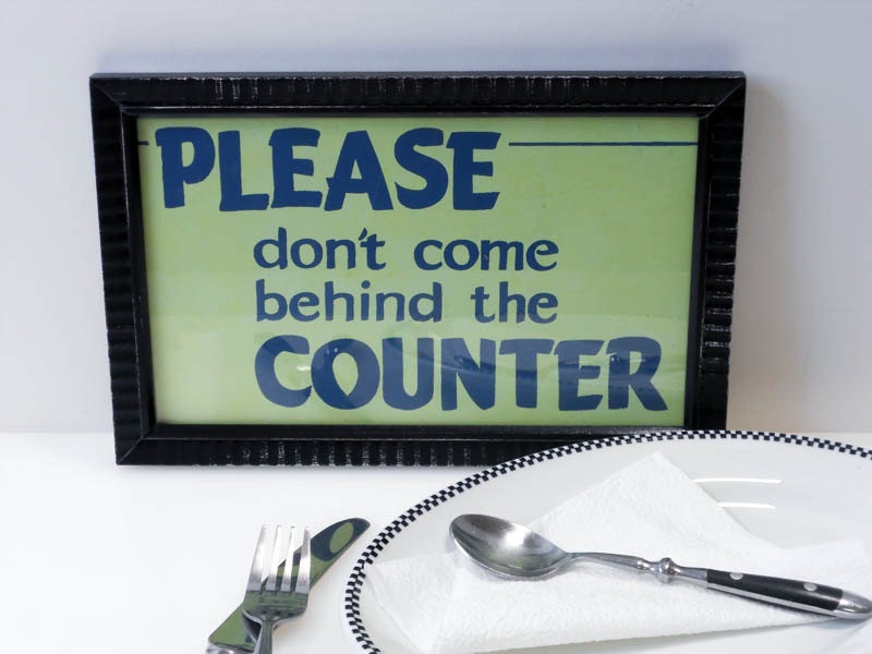 Authentic Vintage Diner Sign / Lunch Counter Sign / 1950's Restaurant Decor