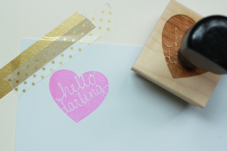 Hello Darling Rubber Stamp