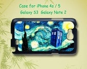 Tardis Who Doctor  Police box -   iphone 4 / 4S case , iphone 5 case , Samsung Galaxy S3 and Note 2 case in black or white