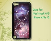 Hakuna Matata and galaxy - ipod touch 5 case ,ipod touch 4 case , iphone 4 / 4S case , iphone 5 case ,  in black or white