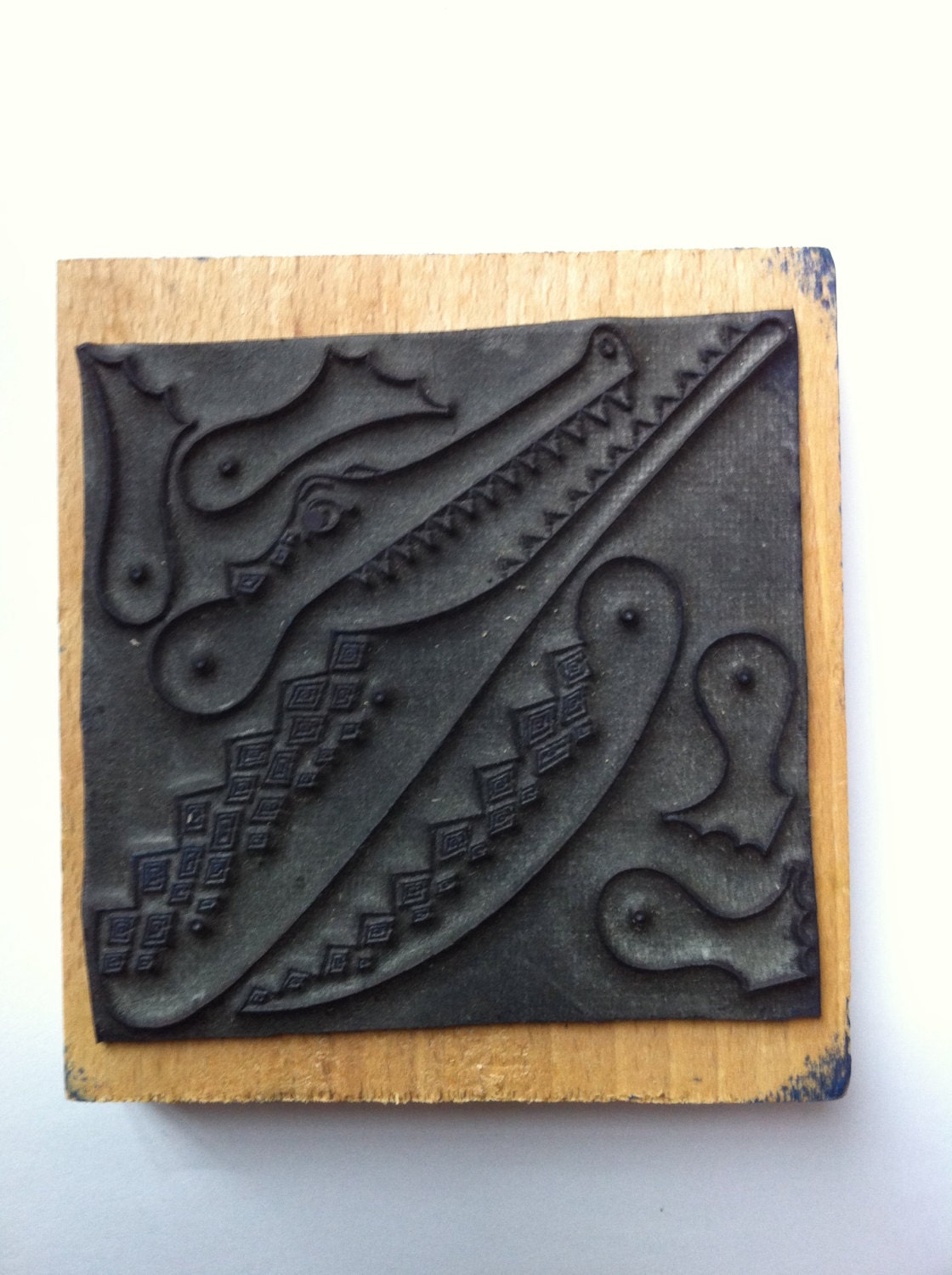 French vintage rubber stamps crocodile, school, scrapbooking