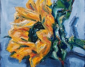 Sunflower - Original Still Life Oil Painting 8 x 8