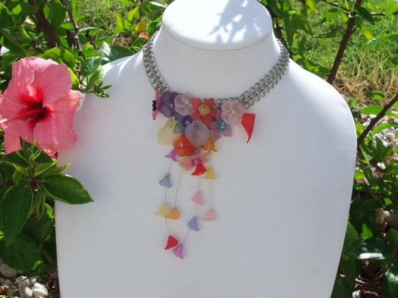 Flower Garden Chainmail Necklace