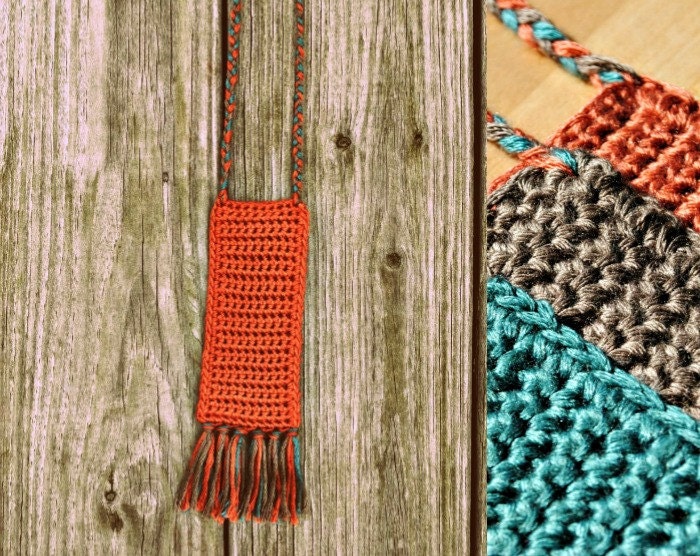 a fringed stash pouch necklace.