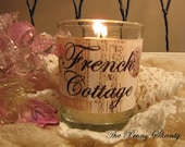 FRENCH COTTAGE Paris Script glass votive Candle Holder
