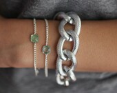 Dainty & Delicate Silver Bracelets. Mint or Erinite Color.