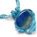 Blue and Turquoise agate  freeform beaded necklace - boho / bohemian, free form peyote