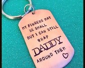 Custom hand stamped keychain, dad keychain, personalized keychain, Father's Day, engraved keychain, dad gift