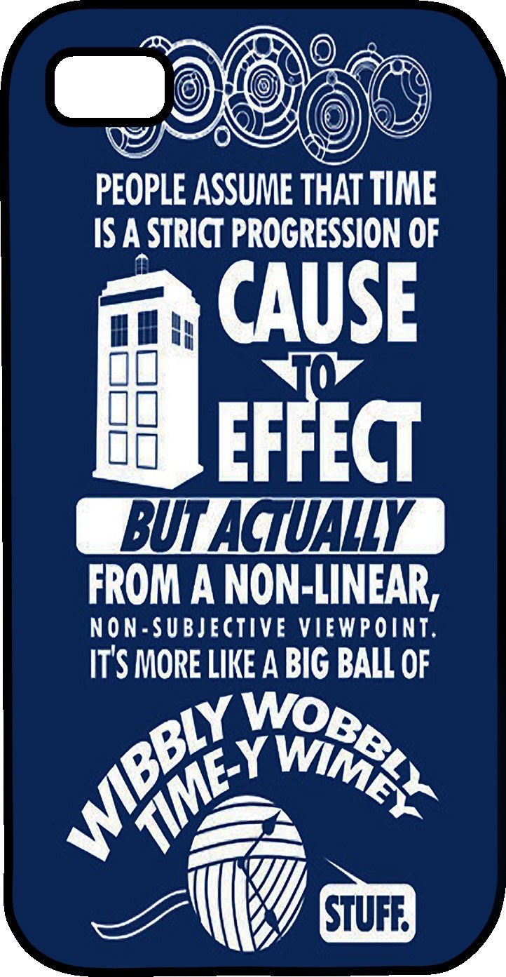 Doctor Who Wibbly Wobbly Time-y Wimey Tardis Painting New Black Hard Case Apple iphone 4 4s