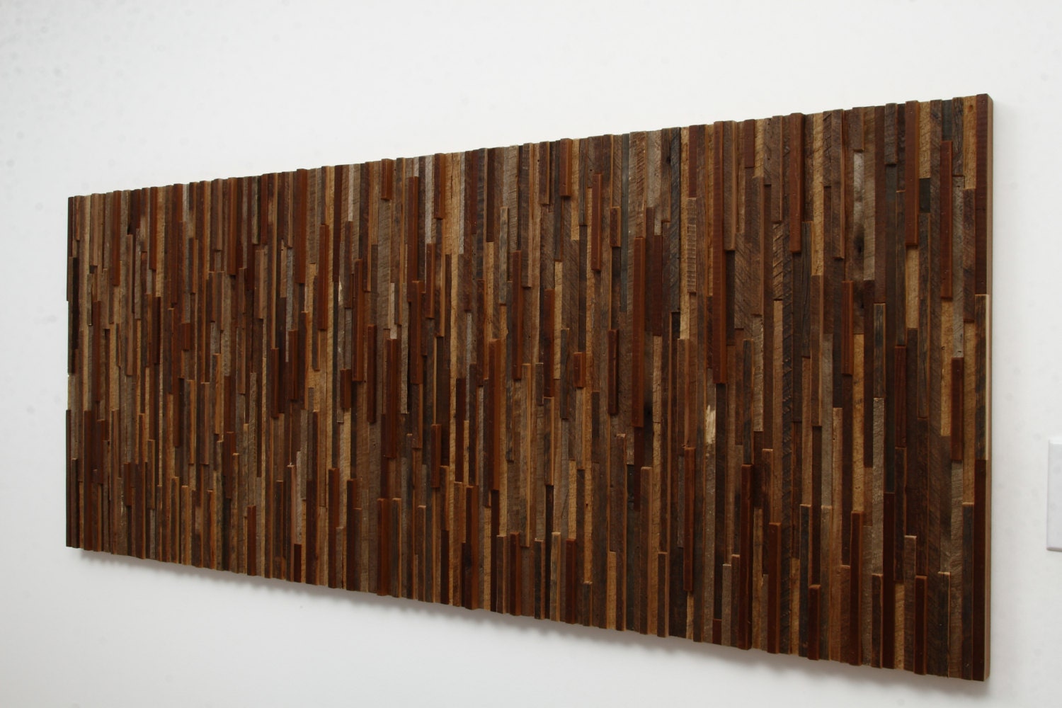 Reclaimed wood wall art 60"x24"x1-1/2" made of barnwood