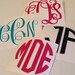 Monogram Car Decal Monogrammed Vinyl 3.5 inches you choose font and color
