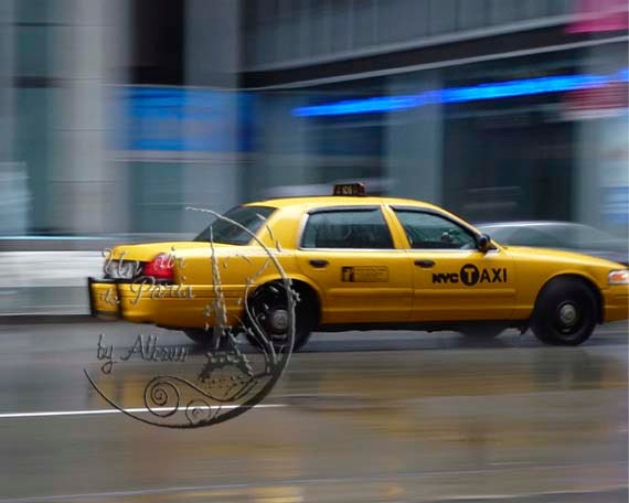 New York Taxi Photography, Taxi driver, NYC art,  taxi on a rainy day, yellow cab, New York photo, New York, for teens, 8'x10', 8'x12' urban