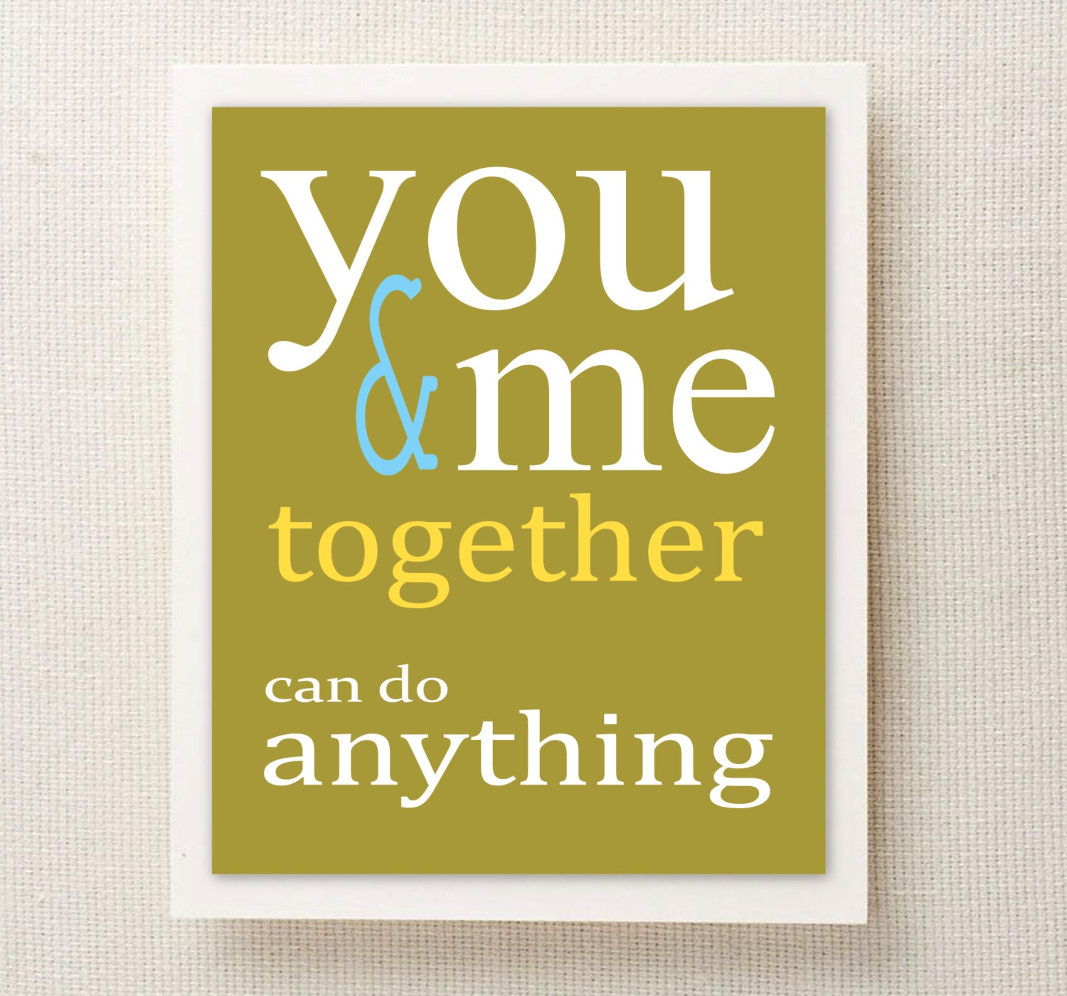Personalized Printable Art - Dave Matthews You and Me Together - you choose the colors
