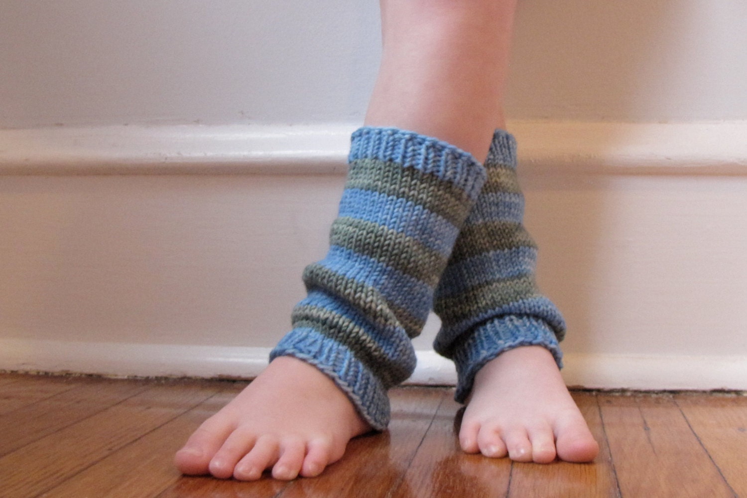 Striped Leg Warmers for Baby, Toddler or Child: Cozy Merino Wool Knitted Leg Warmers with Stripes