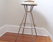 Mid Century Stool Atomic  Age Style Cosco Kitchen Bar Stool Chair Vinyl, Chrome and Metal
