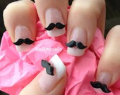 10 x Black Moustache 3D Nail Art Decoration for Natural Acrylic False Nails YD029