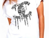 Floral Drip Printed on Unisex T-shirt