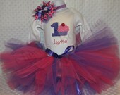 Girls Personalized Cupcake Birthday Outfit- Cupcake Applique Shirt or Onesie, Birthday Tutu and Headband- Custom Boutique Birthday Set