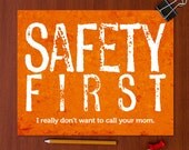 Science Safety Poster Funny Print Geekery Gift - Teacher Gift / Gifts for Teachers Red Science Art