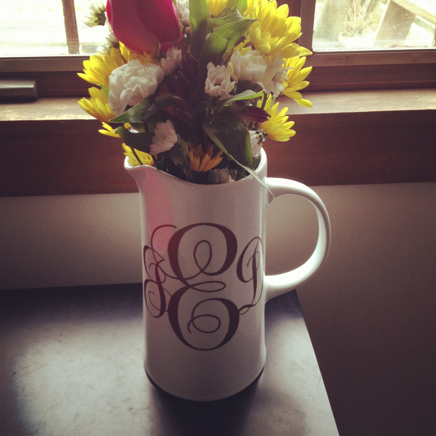 Monogrammed pitcher