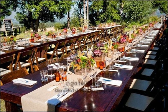 Burlap Table Runners - Wedding Runners -  10" x 96" Set of Ten, Free Shipping