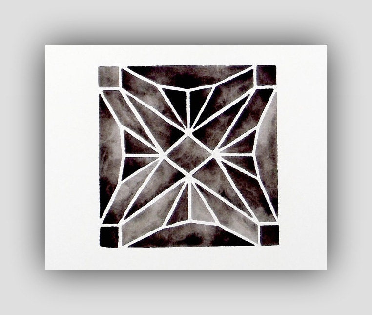 Print - Square Diamond I - Print from an Original Watercolor