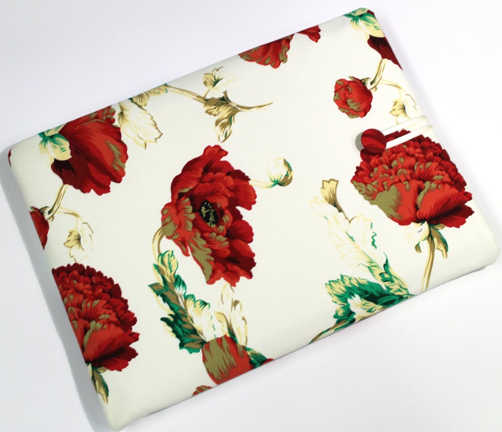 Red Poppies Laptop Case, MacBook, Sleeve, padded,13 in