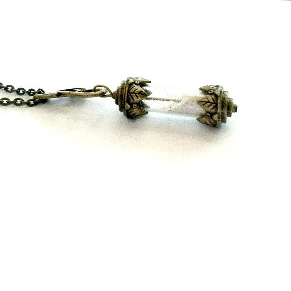 Sands of Time Necklace Steampunk Sand Vial Handmade Graduation Gift Free US Shipping
