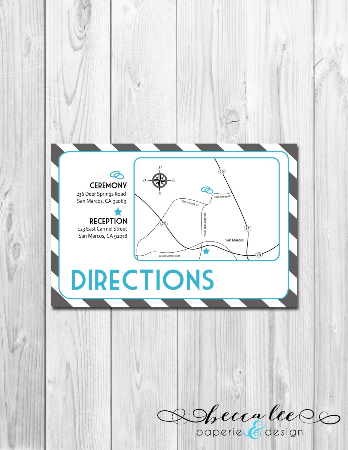 Customizable Event/Wedding Map - Stripes - DIY - Printable Il_570xn