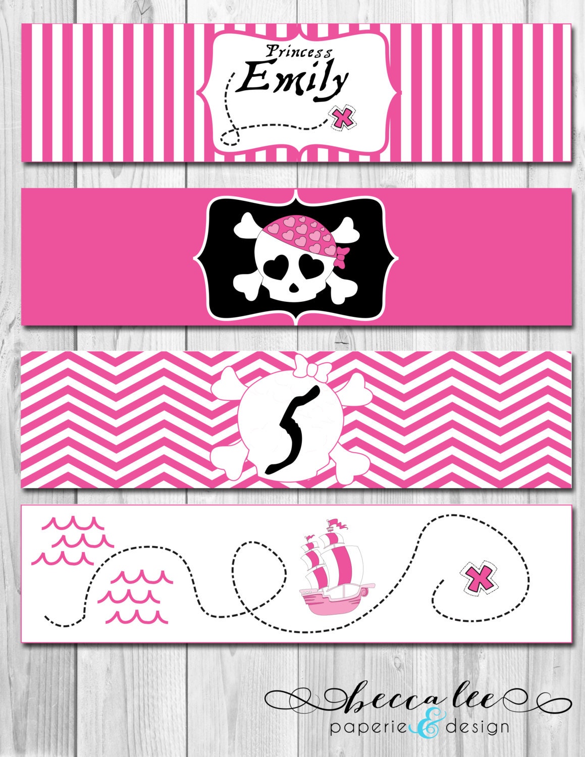 Pirate Princess Water Bottle Labels - DIY - Printable Il_570xn