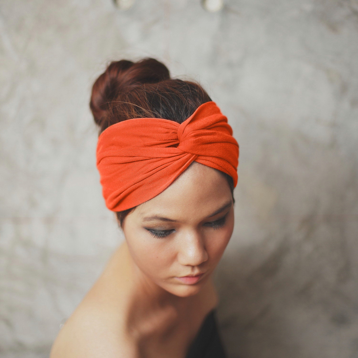 Tangerine, Turban Twist headband, Plain color collection - 1st Anniversary 20-40%OFF