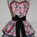 Red, White, and Black Pinup Full Retro 50s Circle Skirt Apron