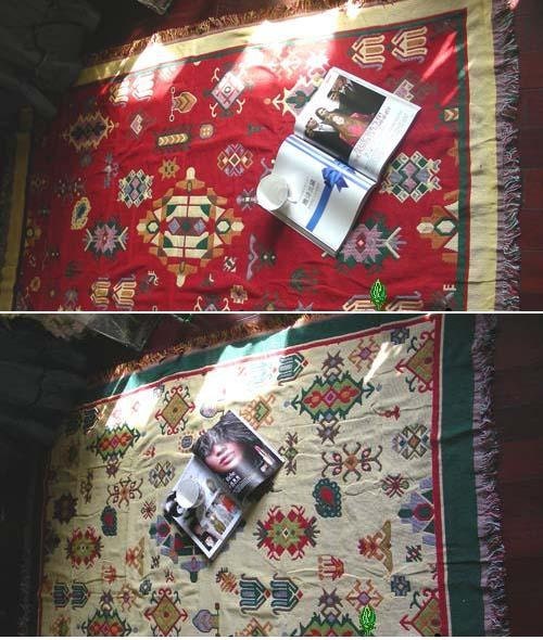 Divine Double Side Weaving 100% Cotton Blanket, Carpet, Table Cover, Bet Cover (King or Queen), Quilt