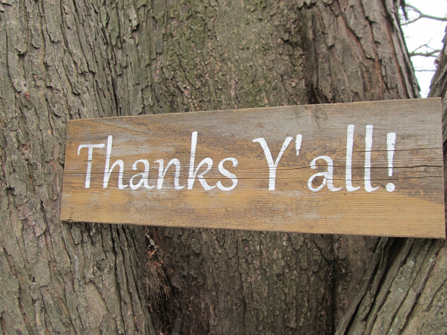 Thanks Y'all  Rustic wedding sign  made from reclaimed wood